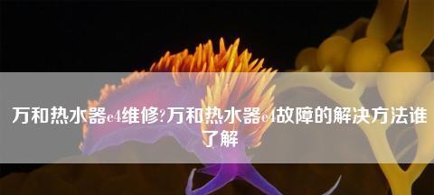 万和天然气热水器E4故障及维修方法（了解E4故障原因）