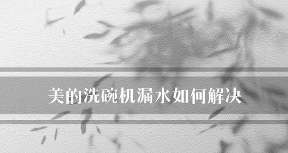 洗碗机下水漏水解决方法（如何应对洗碗机下水漏水情况及解决技巧）